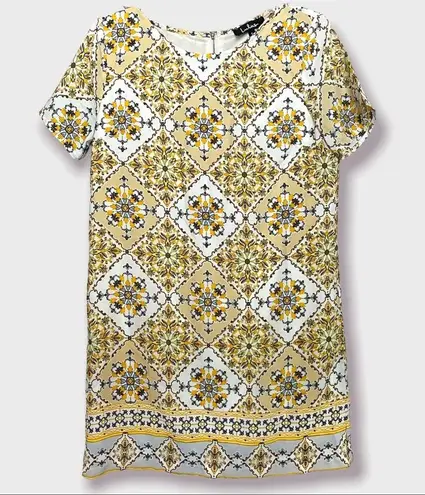 Lulus  Dandy Lion Yellow Print Mini Shift Dress