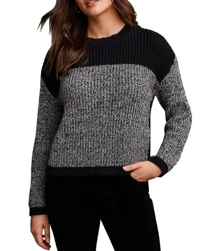 Tribal Crew Neck Colorblock Knit Sweater Womens Small Petite Navy Preppy Classic Blue Size undefined