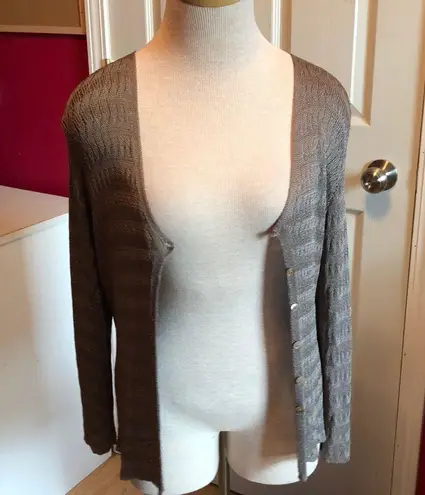 Sigrid Olsen  button down sweater in dusty sage  MP