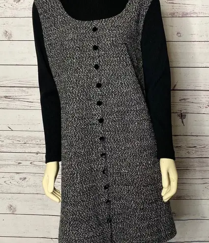 Vintage M.H.M. Melissa Harper knit black & grey dress size medium