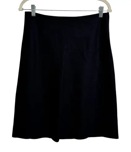 Sisley Wool Skirt Women Black Zip Closure Holiday Classic Quite Luxury Old Money Size 10