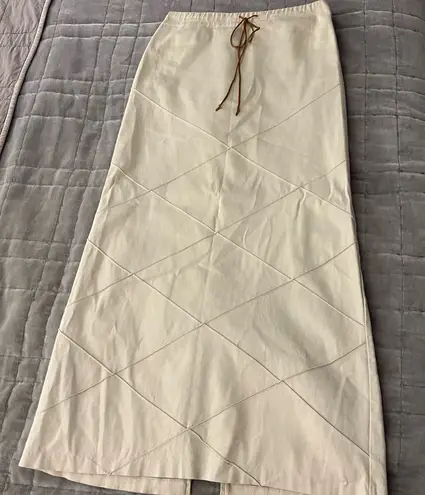 None Elegant Cream Maxi Skirt