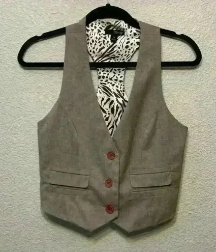 Star City Tan animal print vest top sz M 90s y2k vintage fall street wear work