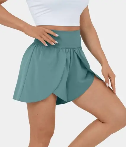 Halara Blue Turquoise Flowy High Waisted Dance Casual Shorts Sz M