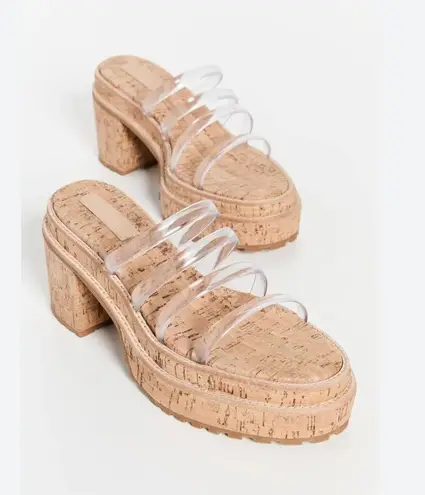 Cult Gaia NWOB Sev Clear Four-Band Platform Sandals