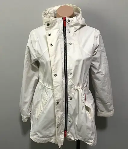 Hunter  Original Smock Cotton Rain Jacket Coat White Small