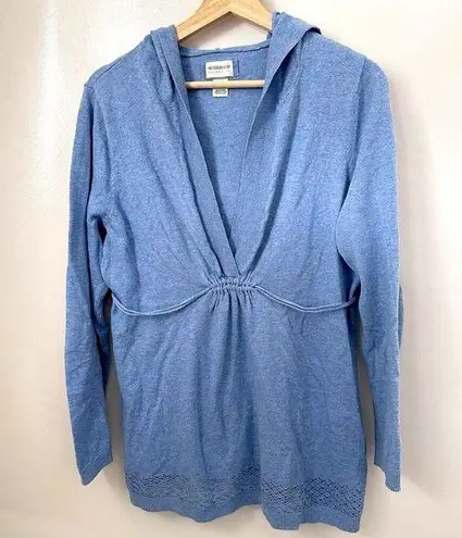 Motherhood Maternity Sweater Womens Blue Long Sleeve Hooded Pullover Cotton L Size undefined