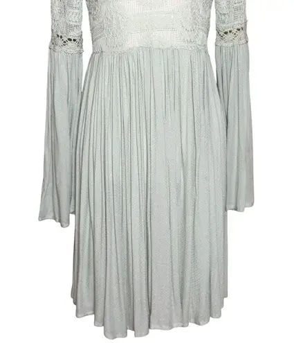 NEW Altar’d State Womens Lace Dress Size S Boho Short Flutter Sleeve Lined Green