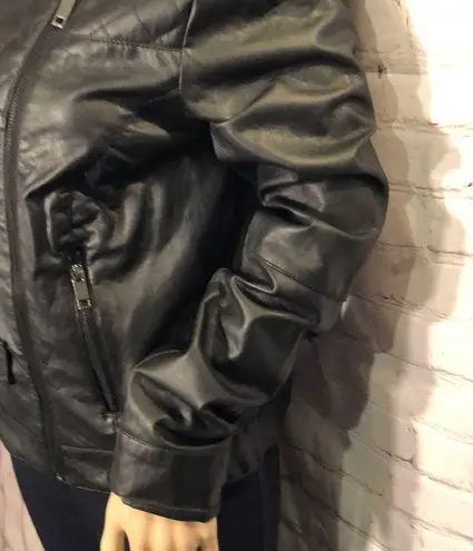 Dollhouse Outerwear Faux Leather Black Moto Jacket Large L