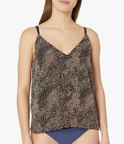 Seafolly Standard Printed Sleeveless Cami Cover Up Tank Top Safari Spot Black