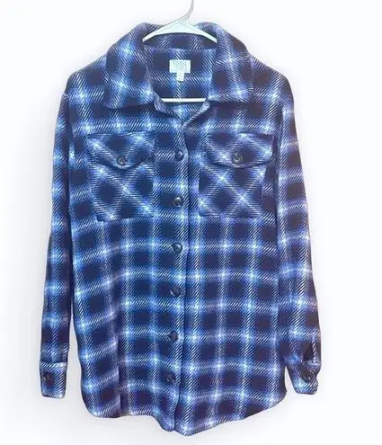 Blue and Black Plaid Button - Image 1