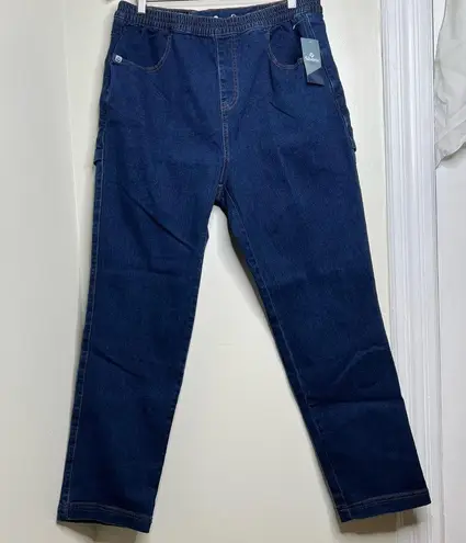 Silvertâs Open Back Adaptive Wheelchair Pull On Denim Jeans Pants Womenâs Sz XL