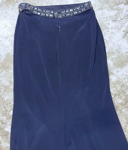 Blondie Nites Elegant Navy Evening Gown with Embellished Waist/ prom dress