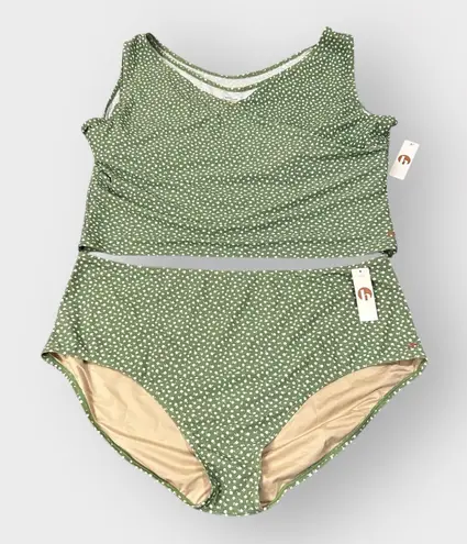 New Honey Mark Swim Set Green Floral Bikini High Waist Full Coverage 5XL Size 5X - Image 1