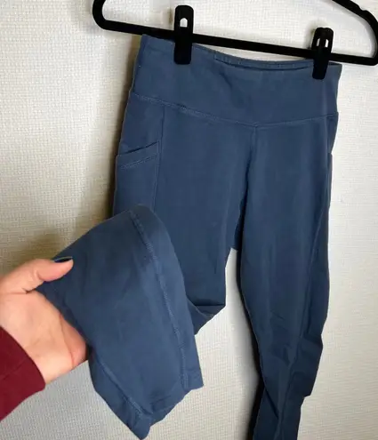 Pact Organic Cotton Elastane Pocket Leggings Blue Size Medium Natural