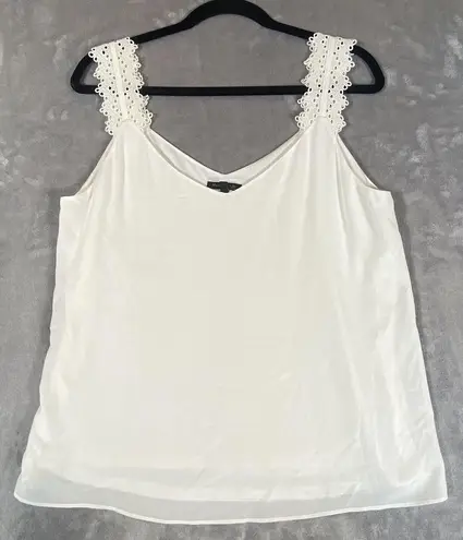 Massimo Dutti Summer Tank Top White Medium Crochet Straps Beach Resort Lines