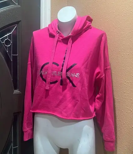 Calvin Klein Jeans  pink cropped hoodie