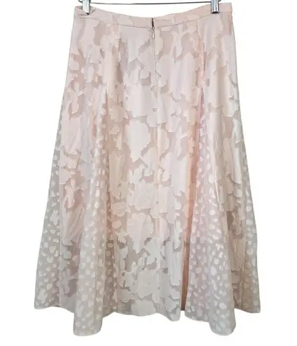 Reiss Chloe Floral Burnout Pleat Midi Skirt