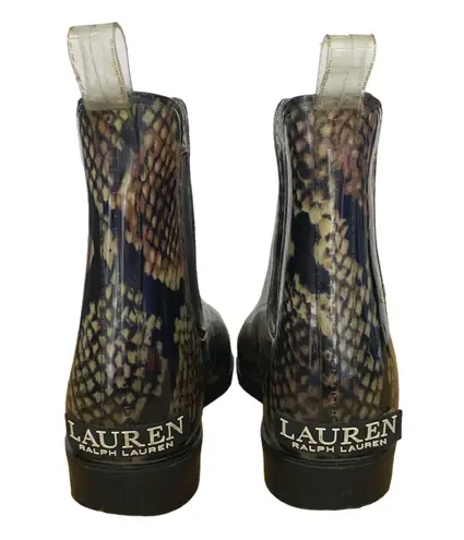 Ralph Lauren Lauren  Tally Bo Rai Snakeskin Rubber Booties