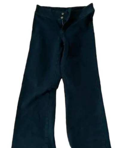 Newport News Vintage Dark Green Brushed Cotton Flared Pants size 6