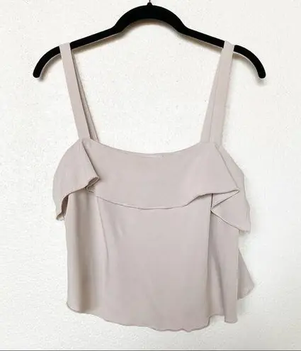 Wilfred le fou Aritzia Pale Taupe Ruffle Cami Top Size Medium
