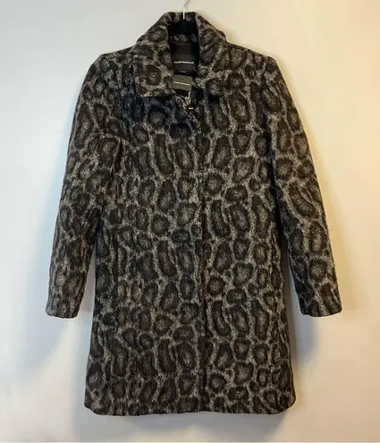 Club Monaco Coat Women's Linettah Brown Mix Animal Print Full Zip Coat Sz S NWT