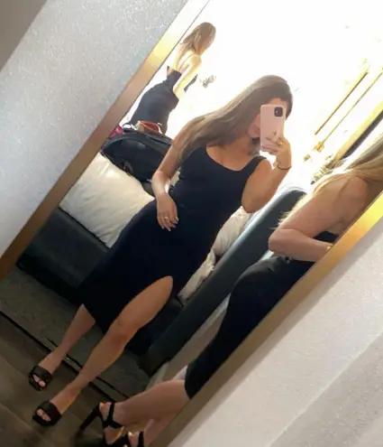 NBD Thom Midi Dress in Black  From Revolve - Image 3