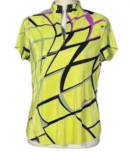 Polo Jamie Sadock Golf Top Size Small Neon Lime Green Black  Tennis Pickleball