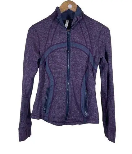 Lululemon  Define Jacket Womens 6 Black Swan Mini Check Plum Soft Knit