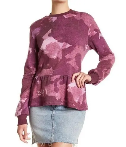 Alternative Apparel Peplum Camo Sweatshirt Purple