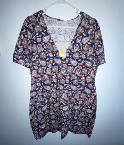 Boden USA Boden Women’s V-Neck Jersey Mini Dress Vintage Paisley Size 12P NWT