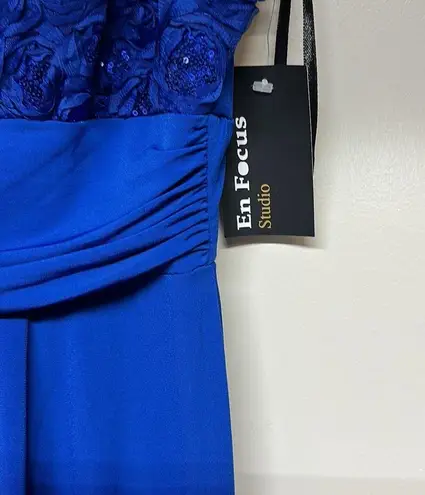 Enfocus Studio NWT En Focus Studio Royal Blue Empire waist Sequins Maxi Dress Sz 12