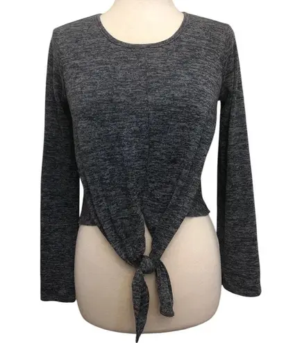 Sky and Sparrow Crop Bottom Tie Long Sleeve Blue Size XS