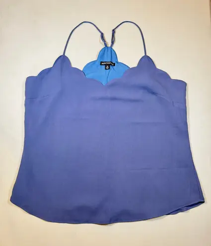 J. Crew Mercantile Scalloped Edge Cami Top Size 12 Blue Lined Adjustable Straps