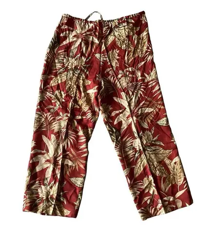 August Silk Hawaiian Print Casual Pants