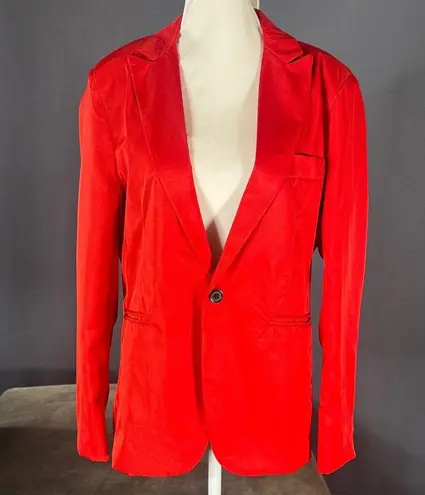 Women's Red Light Weight Blazer Jacket One Button Closure Size M (8) NWOT Size M