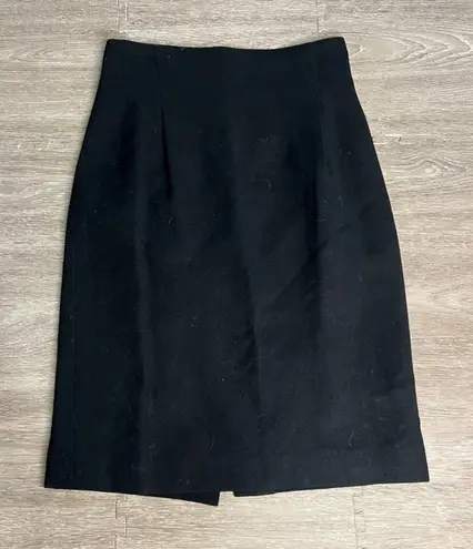 Ellen Tracy Ellen Tracy Vintage Black Wool Midi Pencil Skirt Size 6 Women's