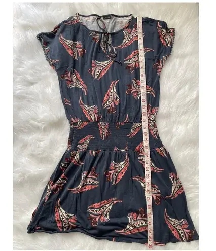 Lascana Ribbon Tie Dress Navy Printed Floral Women Dress Sundress Size 8