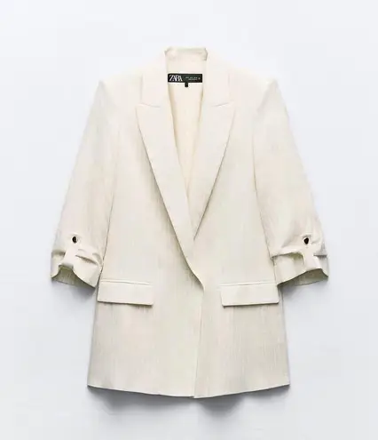 ZARA NWT  BLAZER WITH ROLLED-UP SLEEVES. Size Medium