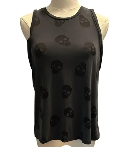 cLEARANCE Evolution And Creation Tank Skulls Liquid knit MD Gothic Witchy Punk Gray Size M