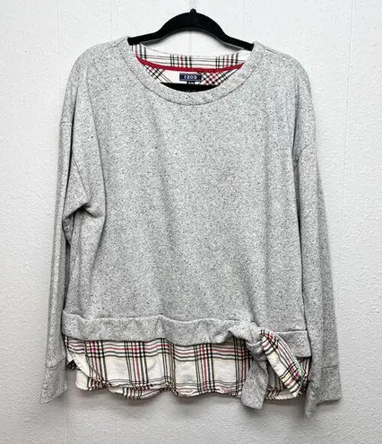 IZOD Speckled Mock Layer Womens Sweatshirt XL Academia Gorpcore School College