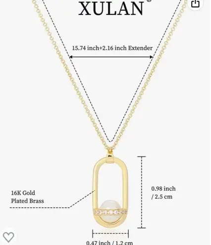 Necklace Women's 16K Gold Plated Pearl Choker Necklaces with Cubic Zirconia A1