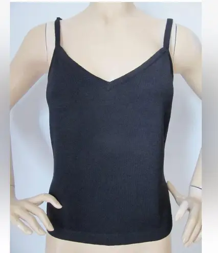St. John BASICS KNIT WOMENS TOP CAMI BLACK SANTANA KNIT SIZE MEDIUM
