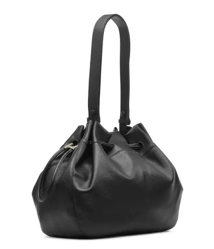 Halston Heritage black leather shoulder bag
