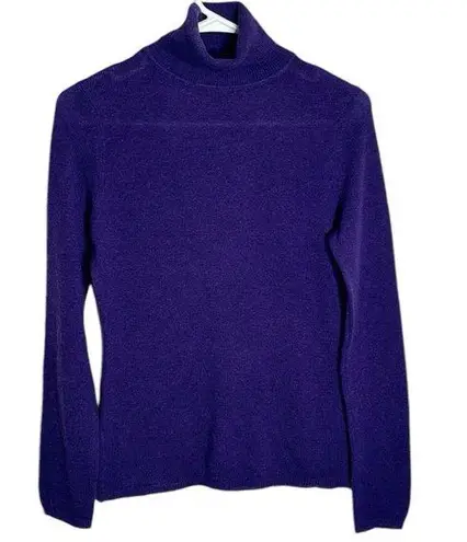 Indulge Cashmere Blackberry Turtleneck Classic Fit Sweater Size XS