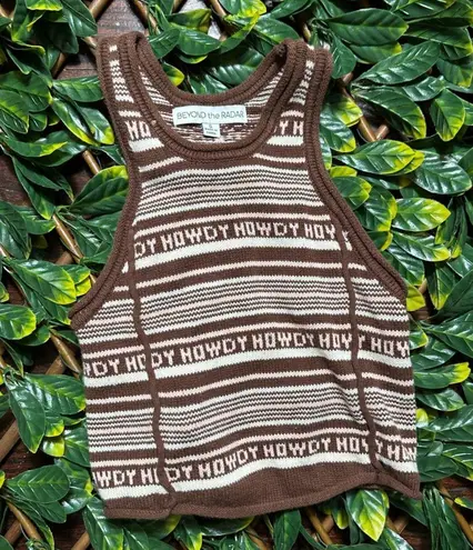 HOWDY Brown White Striped Baby Tank Top Size Small - Image 1