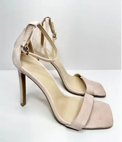 Wild Diva  Sandals Size 6.5 Pink Square Toe Ankle Strap High Heel