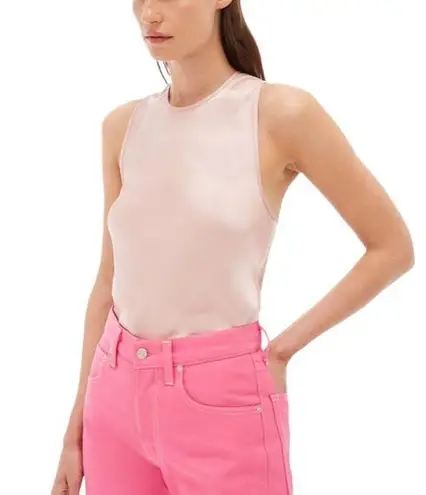 Helmut Lang NWT Pink Satin Back Twist Barbiecore Sleeveless Blouse Large