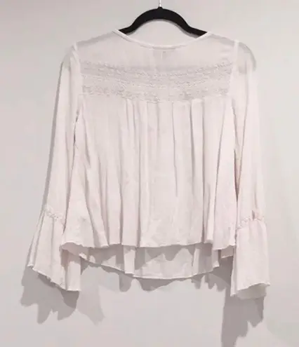 American Eagle crochet boho peasant blouse