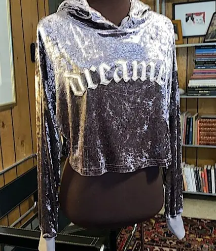 Essue Velvety Cropped Sweatshirt DREAMER hoodie,